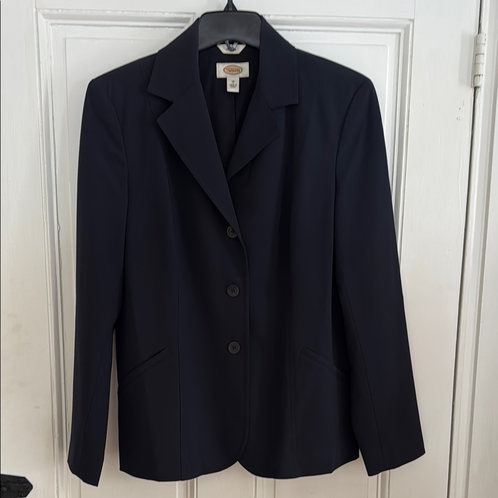 Talbots Blue Blazer with Notched Lapel and Tailored Fit
